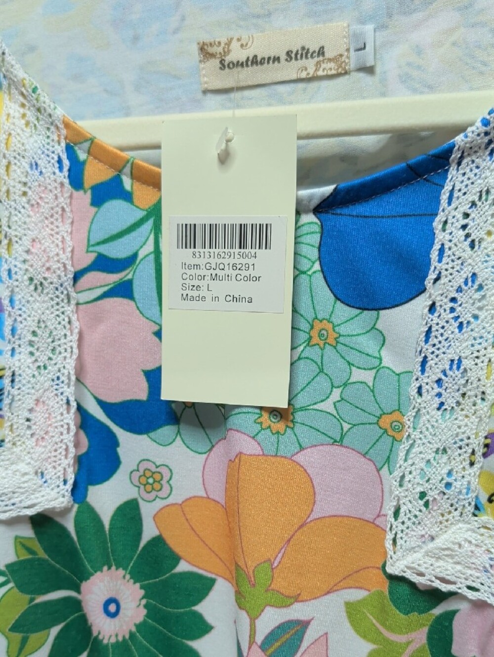 Floral Puff-Sleeve Women's Top in Multicolor